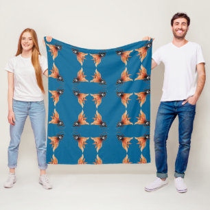 Golden Eye Surreal Goldfish Fantasy Art Any Colour Fleece Blanket
