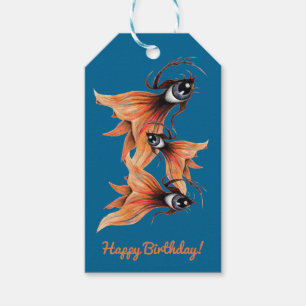 Golden Eye Surreal Goldfish Fantasy Art Custom Gift Tags