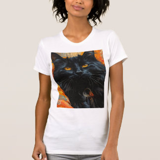 Golden-Eyed Midnight Cat T-Shirt
