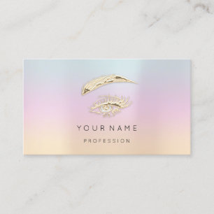 Golden Eyelash Brows Microblade QRCODE Logo Business Card