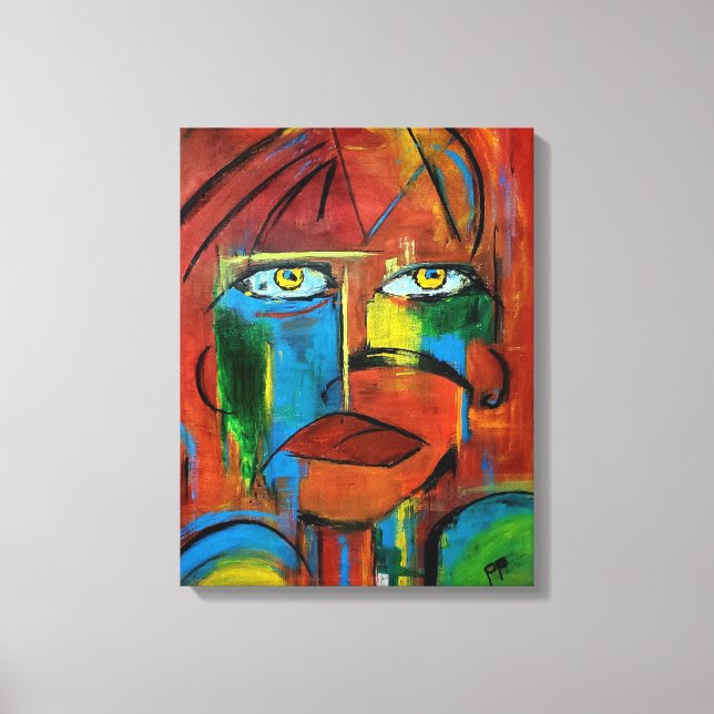 Golden Eyes Abstract Canvas Print (Front)