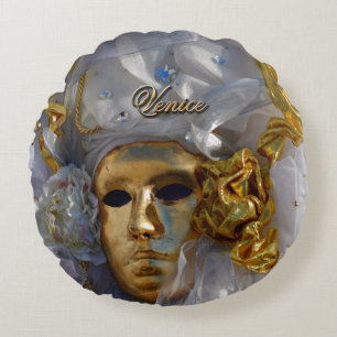 Golden Face Round Cushion