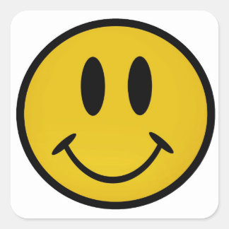 Golden face square sticker