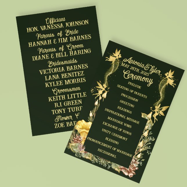 Golden Fairies Forest Wedding Programme (Creator Uploaded)