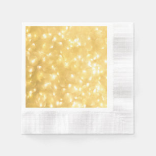 Golden Fairy Lights Paper Napkin