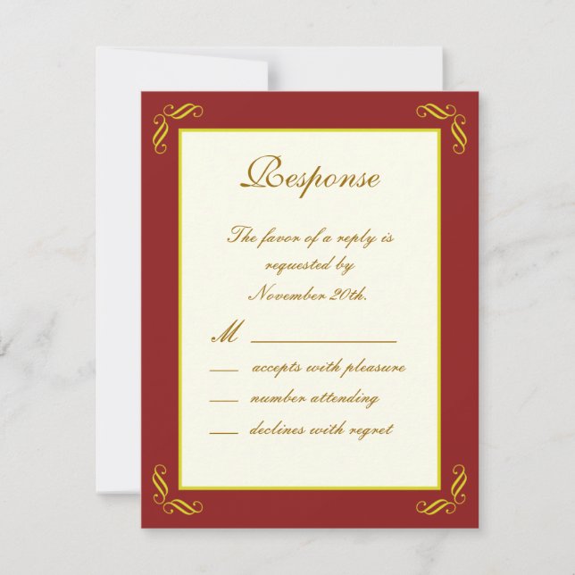 Golden Fairy Tale RSVP Card (Front)