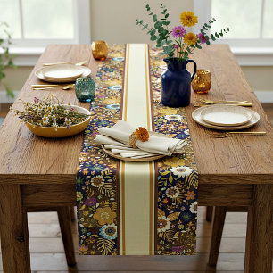 Golden fall floral medium table runner