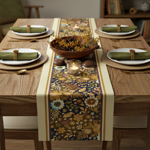 Golden fall floral medium table runner