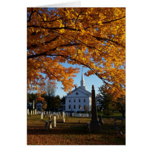 Golden Fall Foliage View Of Church From Cemetery 2