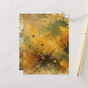 Golden Fall Harvest Distressed Ink Scrapbook Paper