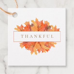 Golden Fall Maple Leaves Customisable Botanical Favour Tags