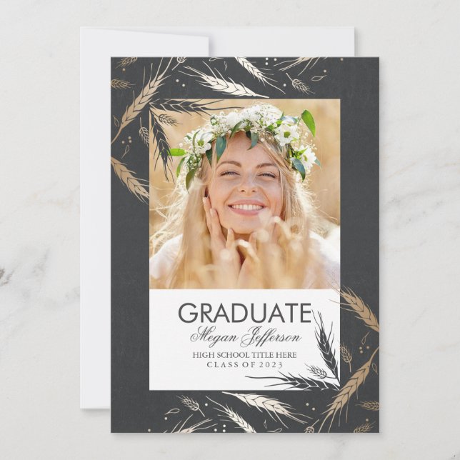 Golden Fall | Photo Graduation Invitation (Front)