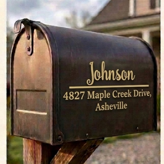 Golden Family Name & Address Mailbox Personalised (Creator Uploaded)