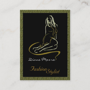 Golden Fashion Stylist Business Card