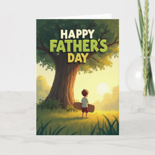 Golden Fathers Day Scene Card