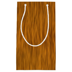 Golden Faux Rough Wood Background Small Gift Bag