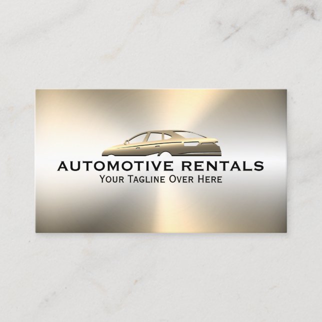 Golden faux texture metallic automotive  business card (Front)
