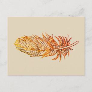 Golden Feather Art Postcard