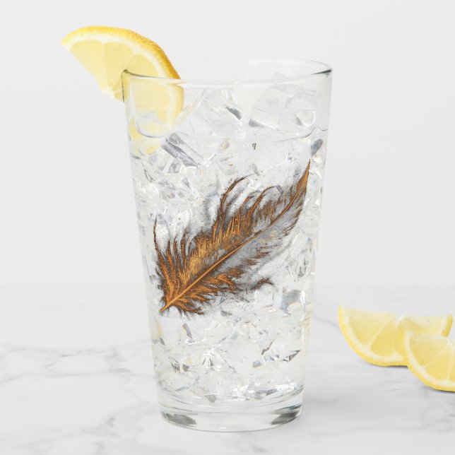 Golden Feather - Glass Cup (Front Ice)