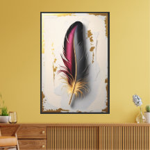 Golden Feather Harmony | Luxury Abstract