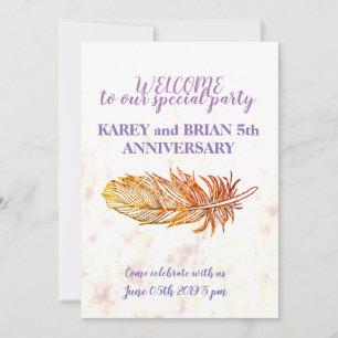 Golden Feather Photo Invitation