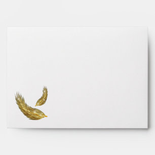 Golden Feathers Lined Envelopes