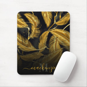Golden Feathers Mouse Pad