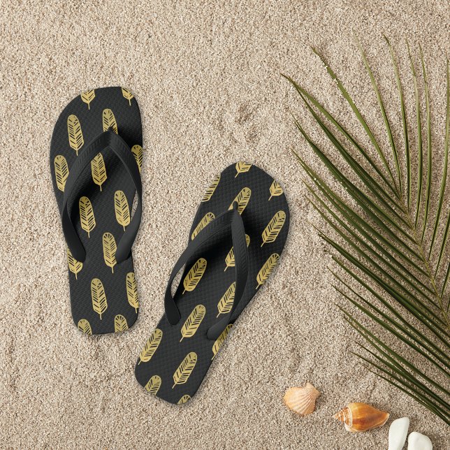 Golden Feathers Pattern Jandals (Creator Uploaded)