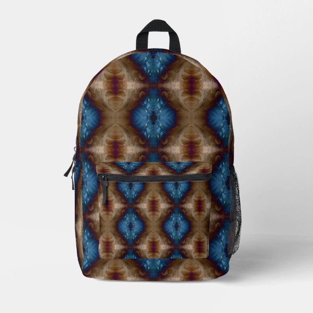 Golden Feathers Printed Backpack (Front)