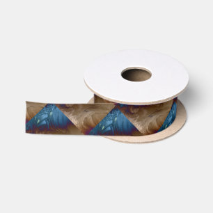 Golden Feathers Satin Ribbon