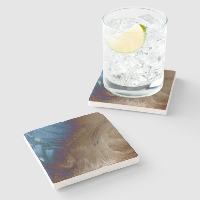 Golden Feathers Stone Coaster (Side)