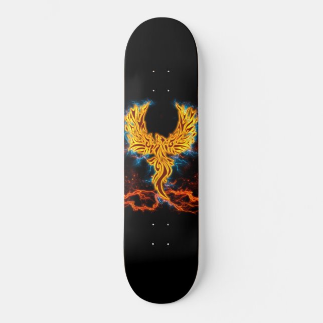 Golden Fenix Lightning wings Skateboard (Front)