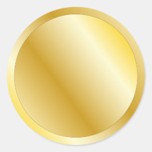 Golden festive design classic round sticker