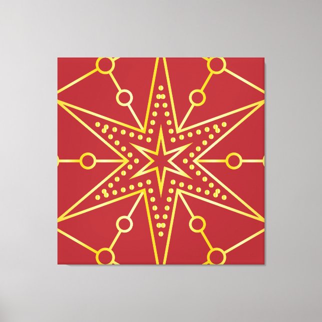 Golden Festive Starry Canvas Print (Front)
