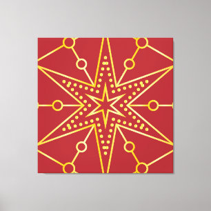 Golden Festive Starry Canvas Print