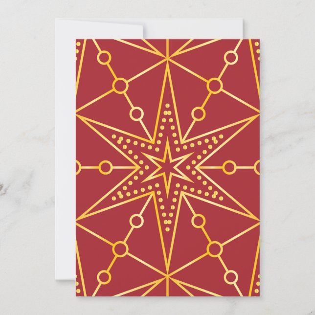 Golden Festive Starry Holiday Card (Front)