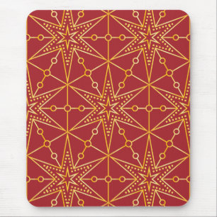 Golden Festive Starry Mouse Pad