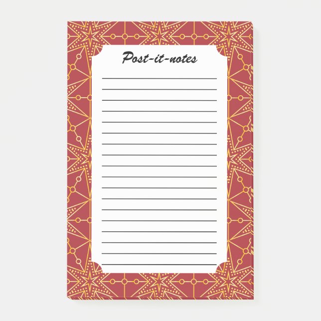 Golden Festive Starry Post-it Notes (Front)