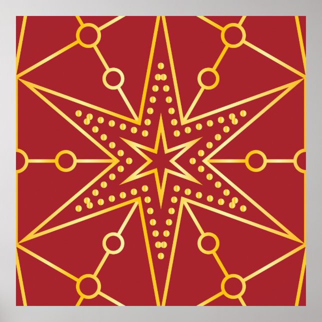 Golden Festive Starry Poster (Front)