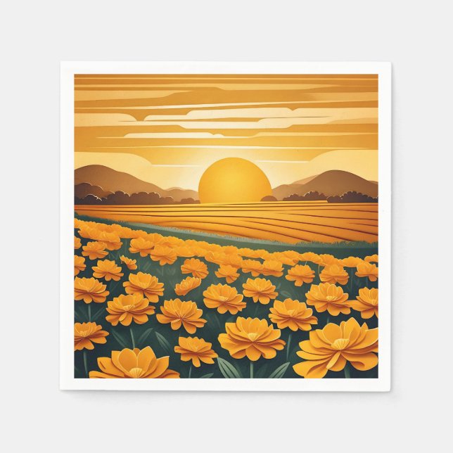 Golden Fields of Marigolds Napkin (Front)