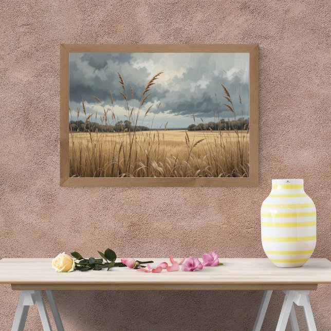 Golden Fields Under Stormy Skies Poster (Creator Uploaded)