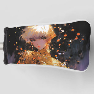 Golden Fiery Fantasy Anime Girl Golf Head Cover
