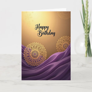 Golden Filigree Birthday Card