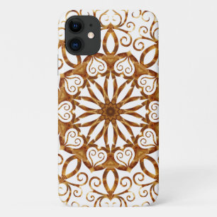 Golden filigree flake on white Case-Mate iPhone case