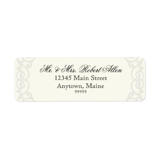 Golden Filigree, Grey - - Return Address Labels (Front)