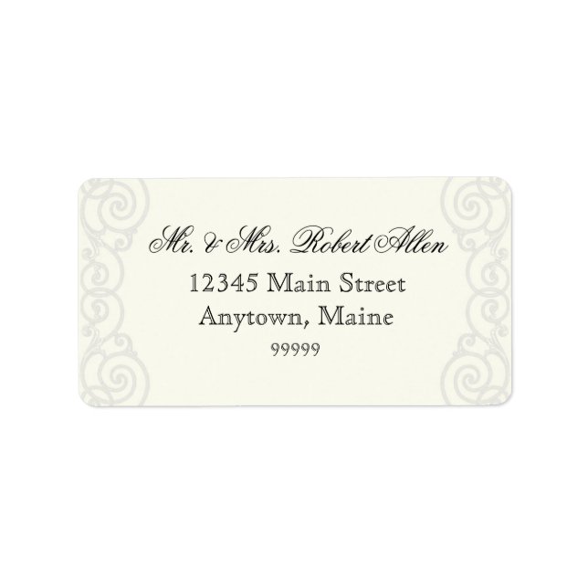 Golden Filigree, Grey - - Return Address Labels (Front)