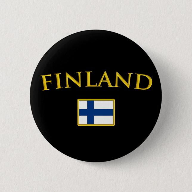 Golden Finland 6 Cm Round Badge (Front)