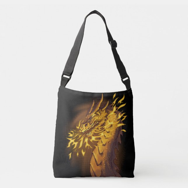 Golden Fire Dragon Crossbody Bag (Front)