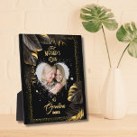 Golden First Mother's day as grandma Photo Plaque<br><div class="desc">First Mother's day as a grandma personalised photo Gift for grandmother, Mother on Mother's Day or Mother's birthday or new mum. Add one of your favourite photos of your wife, mother, baby/kids/pets/family/couple/wedding photos to the black and gold floral background. You'll be able to see a preview of your creation, throughout....</div>