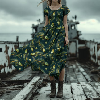 Golden fish bones fabric